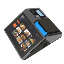 Android 13 14 desktop POS machine 10.1inch+2.6inch POS systems cash register with NFC and MSR